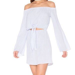L’academie Los Angeles blue stripe tie front dress